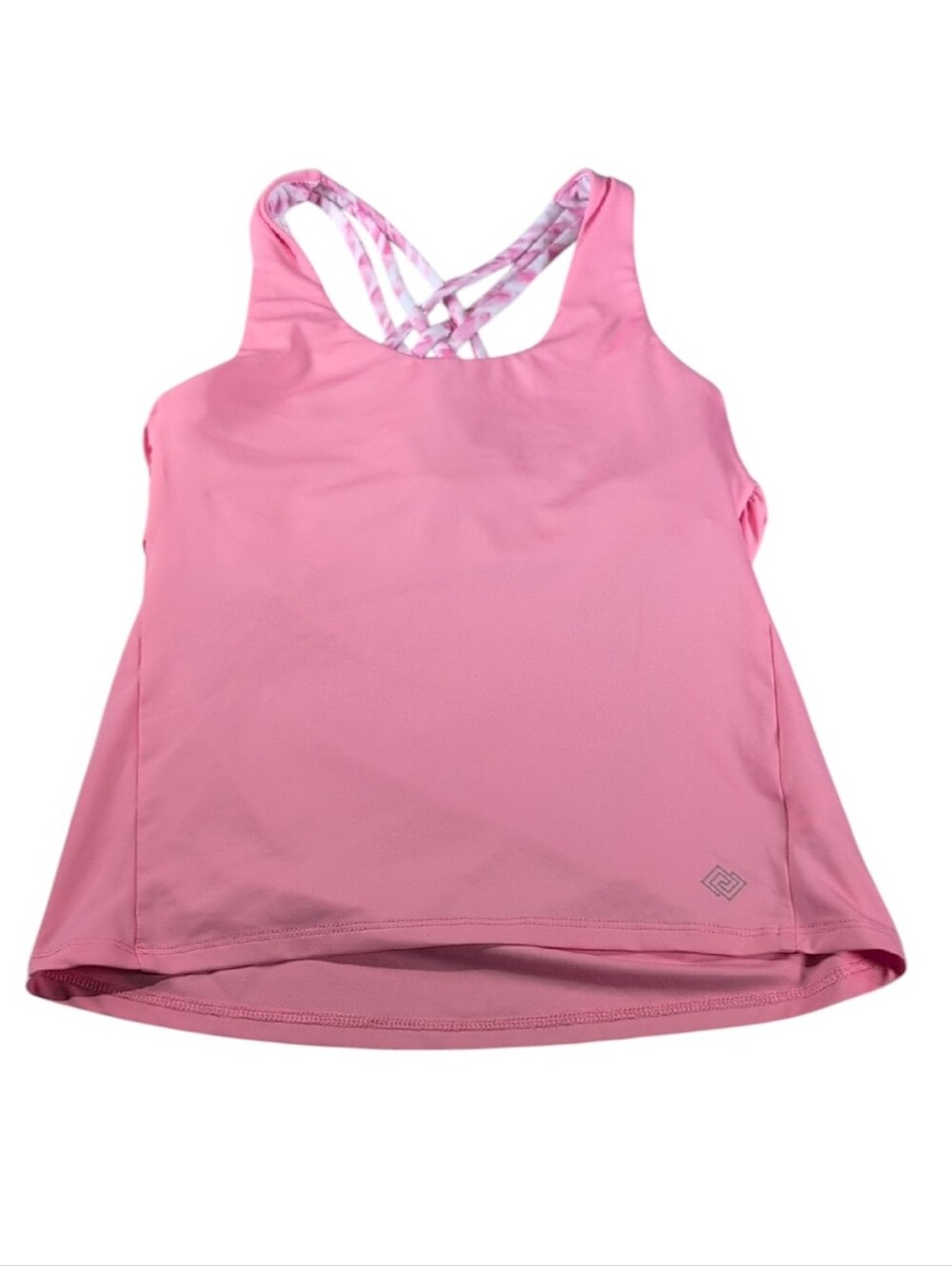Zelos Pink Tie Dye Girls Sports Bra Top Criss Cross Straps Size Medium